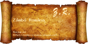 Zámbó Romána névjegykártya
